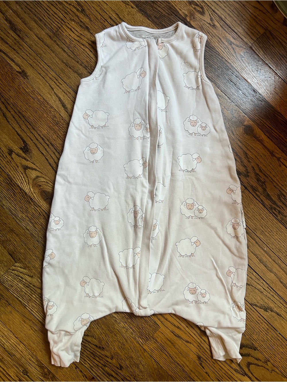 Woolino Sleeveless Cream Baby Sleep Sack with Legs